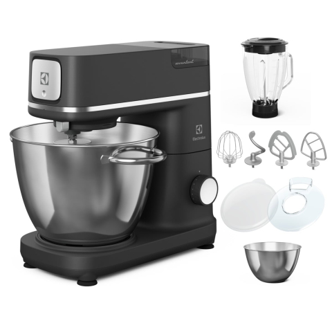 Roboti de bucatarie - Robot de bucatarie Electrolux E6KM1-8BPT Assistent 800 1200W cu doua boluri din inox