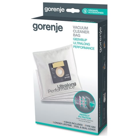 Accesorii Piese Aspiratoare - Set 4 saci microfiltru Gorenje GB2MBUP Ultra Long Performance + filtru burete