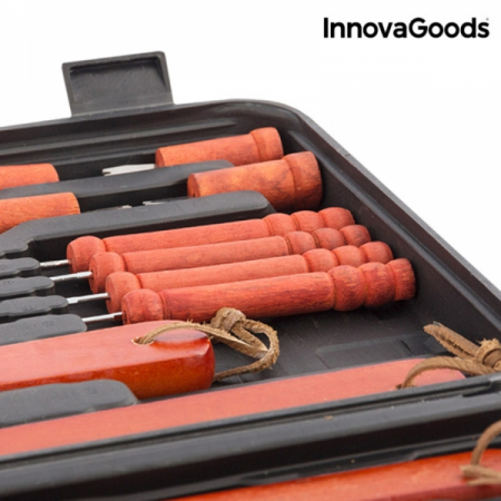 Servieta cu ustensile pentru gratar, InnovaGoods Home Garden, 18 piese, otel inoxidabil [2]