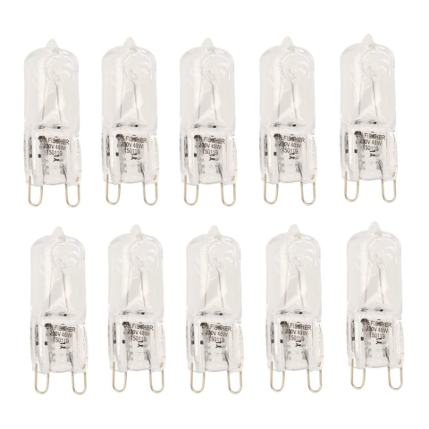 Set 10 becuri halogen cuptor 300 grade, G9, T4, 40 W