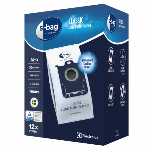 Accesorii Piese Aspiratoare - Set 12 saci  S-BAG® compatibil cu Philips/Electrolux Classic Long Performance E201SM