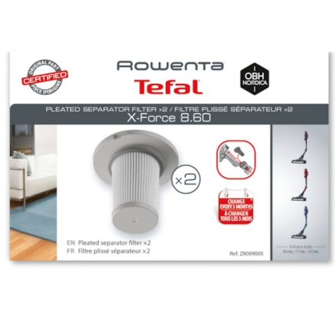 Accesorii si Piese Electrocasnice - Set 2 filtre Rowenta ZR009005 pentru aspirator X-Force Flex 8.60