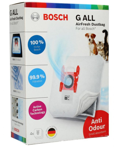 Accesorii si Piese Electrocasnice - Set 4 saci aspirator Bosch 17002915 AirFresh Tip G ALL cu carbon activ