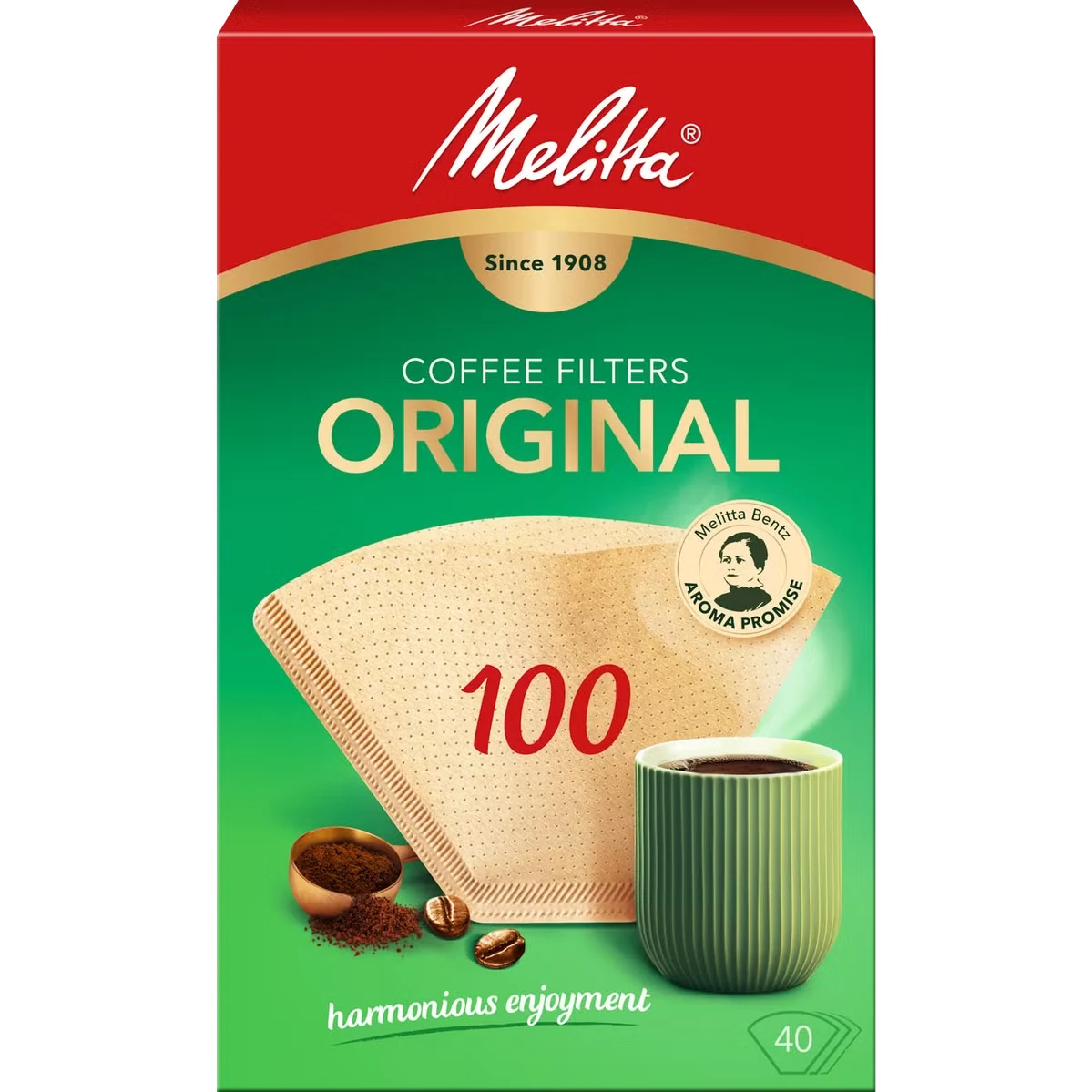 Filtre cafea Melitta Original 100 maro set 40 bucati pentru cafetiera Melitta Aromaboy certificate FSC [1]