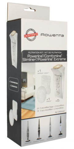 Accesorii Piese Aspiratoare - Set 5 saci filtranti si 2 microfiltre ZR005001 aspirator vertical Rowenta