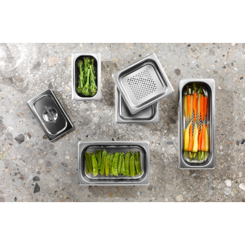 Set de vase pentru gatit la abur DeLuxe Steaming Kit Electrolux care contine  4 perechi de vase, plin  + perforat [5]