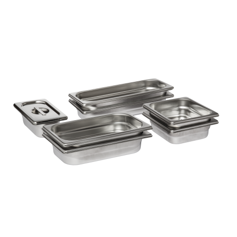 Set de vase pentru gatit la abur DeLuxe Steaming Kit Electrolux care contine  4 perechi de vase, plin  + perforat