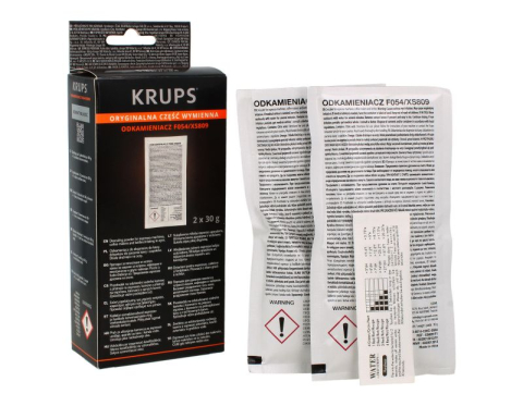 Bucatarie - Set decalcifiere Krups XS8091F1 cu 2 plicuri si test duritate apa