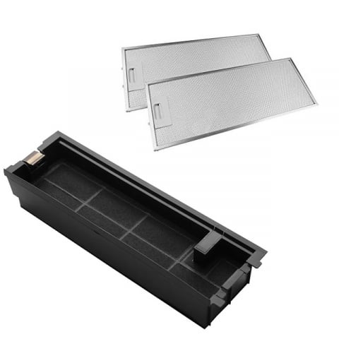 Accesorii Piese Hote - Set filtru carbon si 2 filtre aluminiu compaibile cu hotele Electrolux, EFP60460OX, EFP60460OW, EFP60436OX, EFP60436OW, LFP226X, DPB5650M