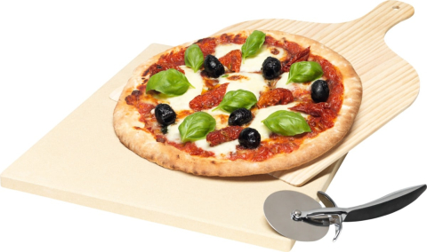 Set Piatra pentru pizza Electrolux, 3 piese, piatra, paleta, feliator [1]