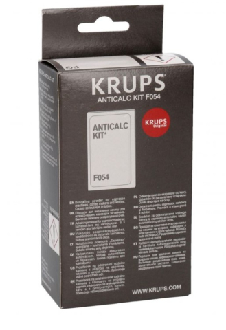 Casa si gradina - Set solutie decalcifiere Krups F054001A, 2x plicuri decalcifiere, 1x test duritate apa, compatibil cu espressoarele Krups automate si manuale