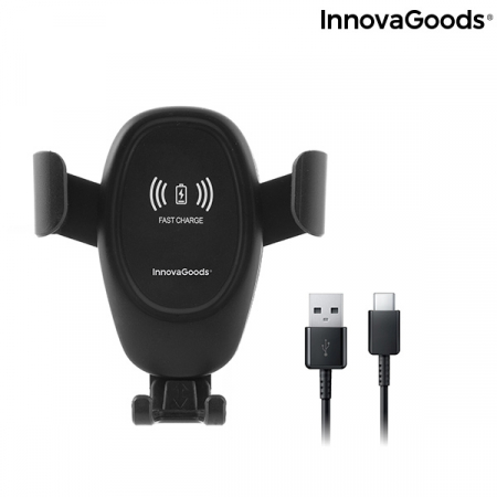 Suport auto InnovaGoods, cu incarcare wireless, Fast Charge 10W, 4"-6" [7]