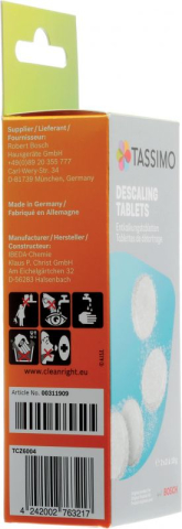 Tablete decalcifiere Tassimo Bosch TCZ6004 00311909, 4 x 18 g [2]