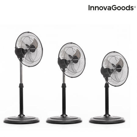 Ventilator cu picior, InnovaGoods, oscilant, 60W, negru [3]