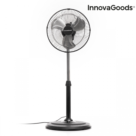 Ventilator cu picior, InnovaGoods, oscilant, 60W, negru [4]