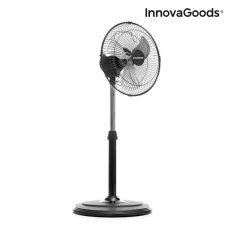 Ventilator cu picior, InnovaGoods, oscilant, 60W, negru [2]