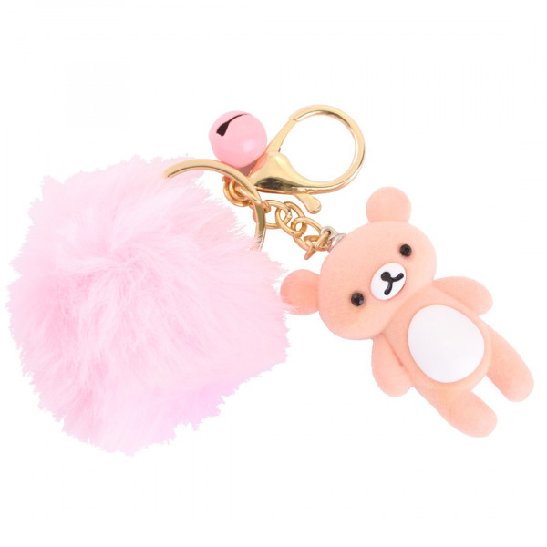 Breloc Teddy cu pompom roz [2]