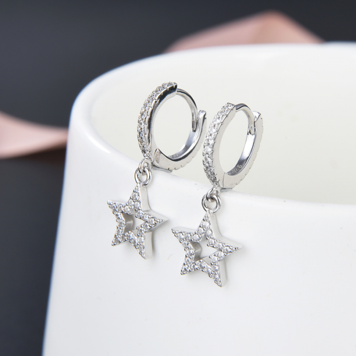 Cercei argint rodiat Star [2]