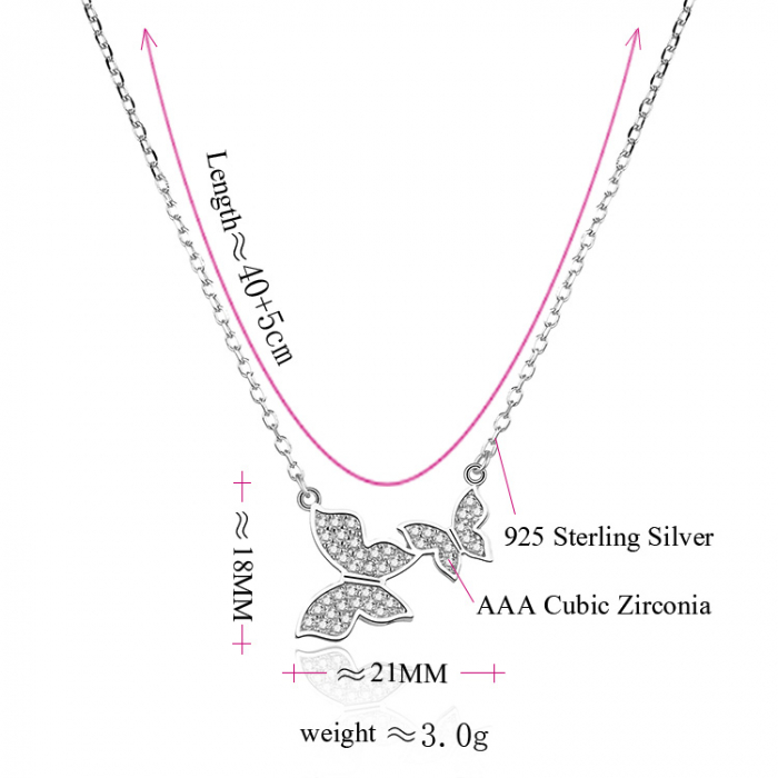 Colier argint rodiat Butterfllies [2]
