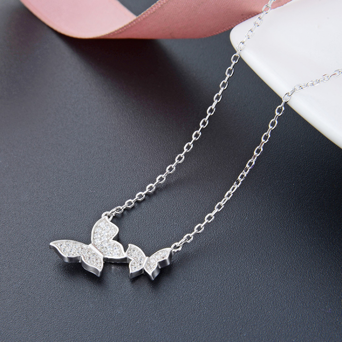 Colier argint rodiat Butterfllies [5]