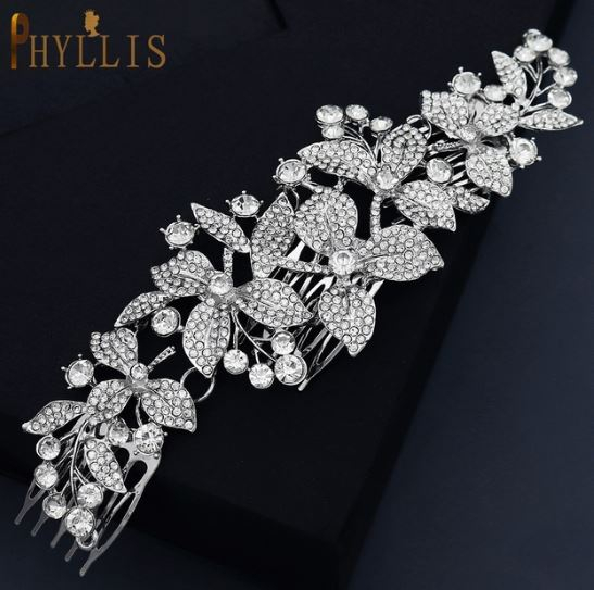 Diadema mireasa Silver Flowers [2]