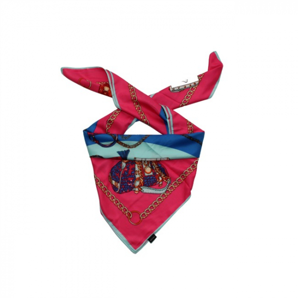 Esarfa din matase si poliester Classic Print Pink [2]