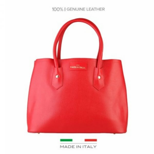 Geanta din piele Made in Italy Red [4]