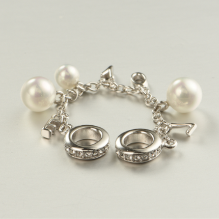 Lant de siguranta din argint cu perle [4]