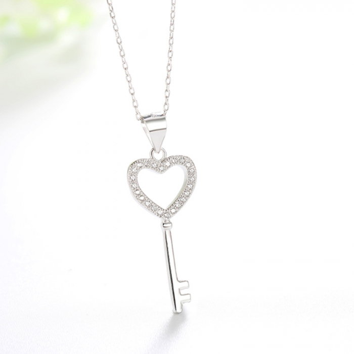 Pandantiv argint rodiat Cheia Inimii [6]