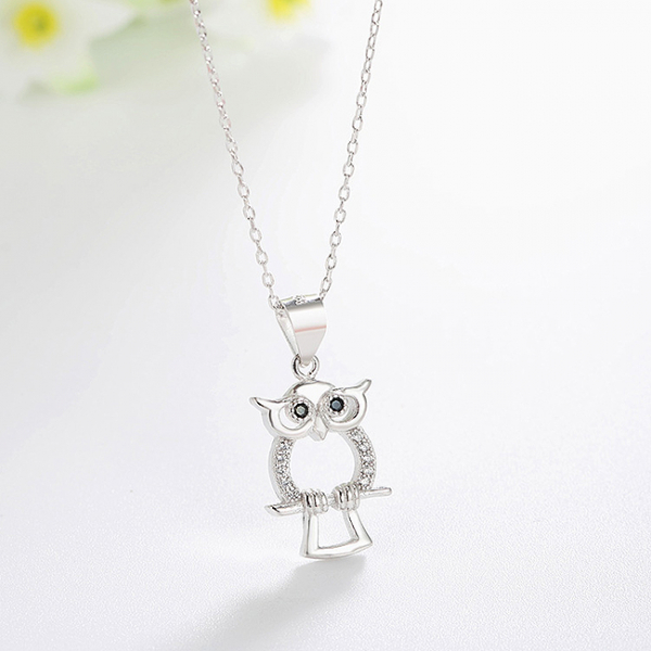 Pandantiv argint rodiat Owl [2]