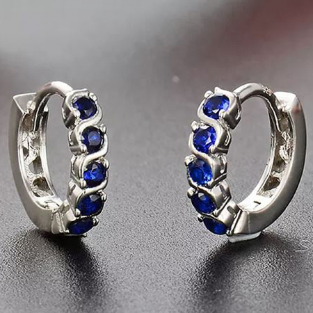 Cercei argint rodiat creola Blue [1]