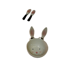 Cadouri si decoratiuni Paste - Bol Rabbit cu 2 cutite