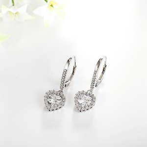 Cercei lungi argint rodiat Heart [2]