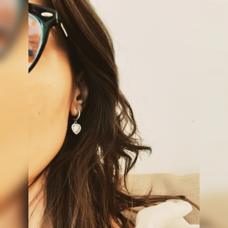 Cercei lungi argint rodiat Heart [6]