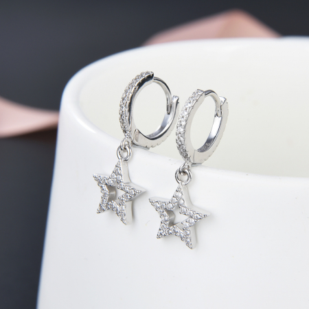 Cercei argint rodiat Star [1]