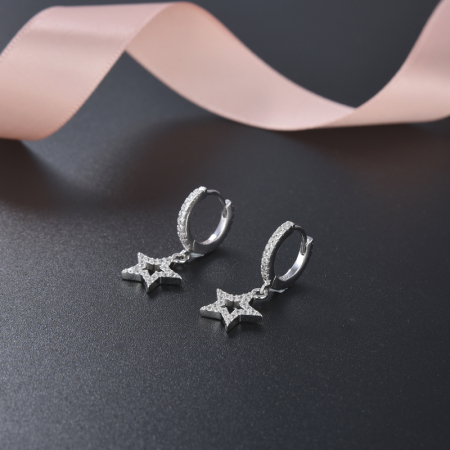 Cercei argint rodiat Star [3]