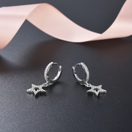Cercei argint rodiat Star [2]
