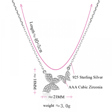 Colier argint rodiat Butterfllies [1]