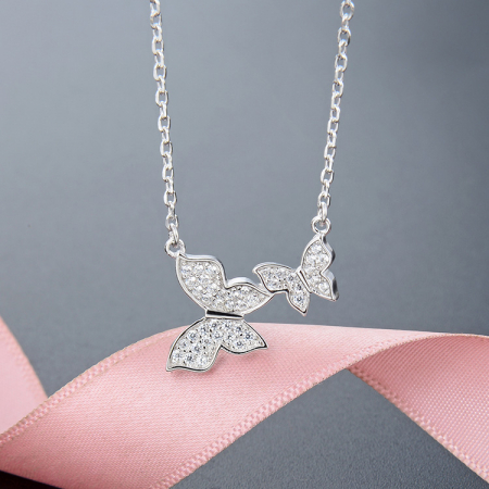 Colier argint rodiat Butterfllies [2]