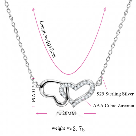 Colier argint rodiat Doua inimi [1]