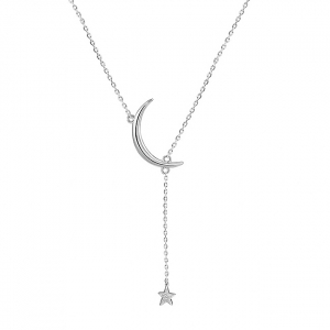 Colier argint rodiat Moon and star [0]