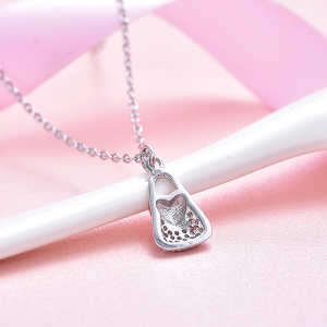 Colier argint rodiat Pink Heart Lock [3]