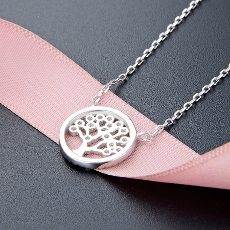 Colier argint rodiat Tree of life [2]