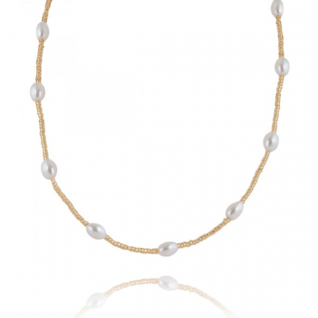 Coliere - Colier placat cu aur Elegant Pearl
