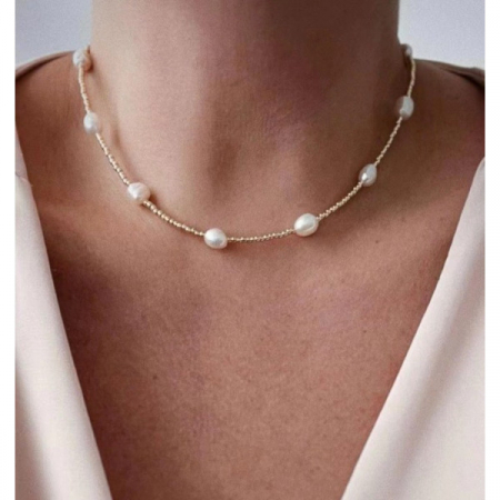 Colier placat cu aur Elegant Pearl [1]