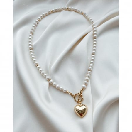 Colier perle placat cu aur Heart [2]