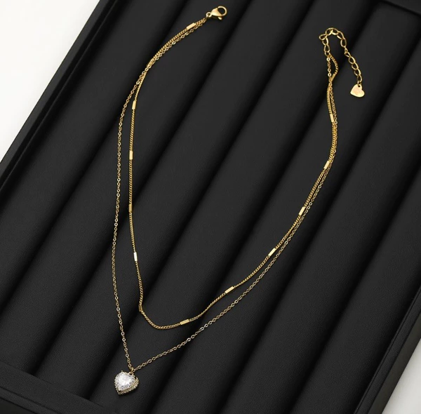 Cadouri femei - Colier placat cu aur Inima