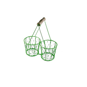 Cadouri si decoratiuni Paste - Cos impletit Verde cu maner lemn