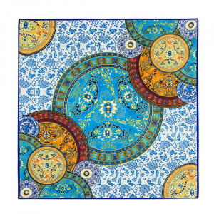 Cadouri de lux pentru femei - Esarfa din matase si poliester Blue Porcelain