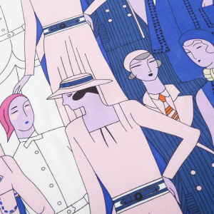 Esarfa din matase si poliester Paris Lady Blue [2]